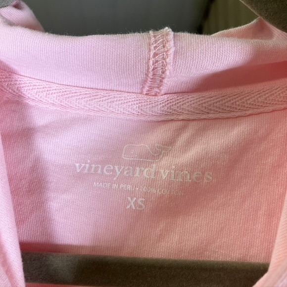 Vineyard Vines Women's Pink Cotton Hoodie Tunic‎ Whale Logo Casual Comfy - Picture 3 of 15